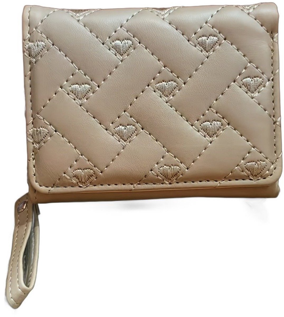 Currero Portomonee - Portemonnee Dames & Heren - RFID Anti Skim - Pasjeshouder - Klein Model - Met Rits - Kunstleer - Beige