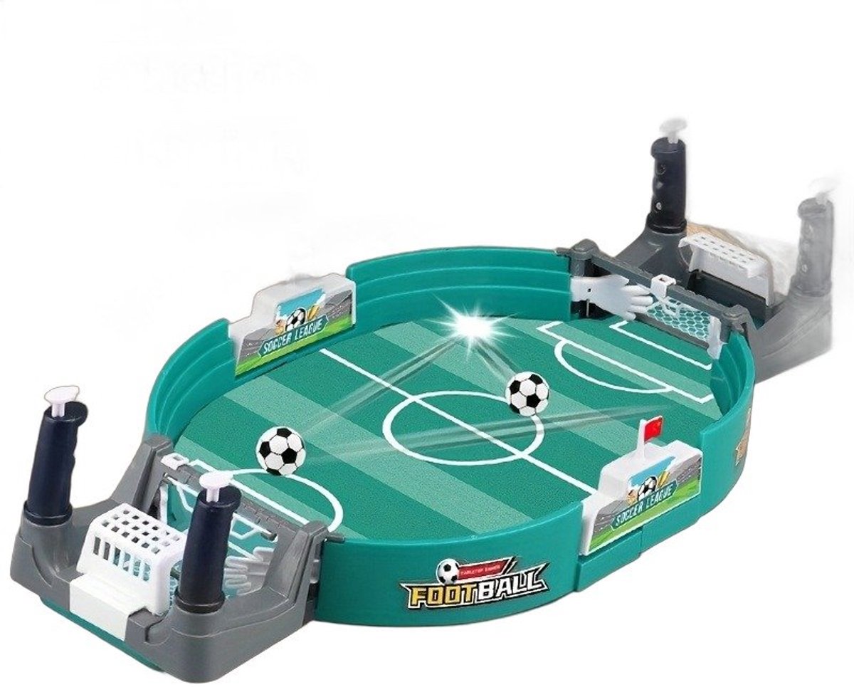 Currero Voetbalspel - Tafelvoetbal - Tafelvoetbalspel - Mini Voetbaltafel - Gezelschapsspel - Binnen en Buiten - Kinderen en Volwassenen - Groen