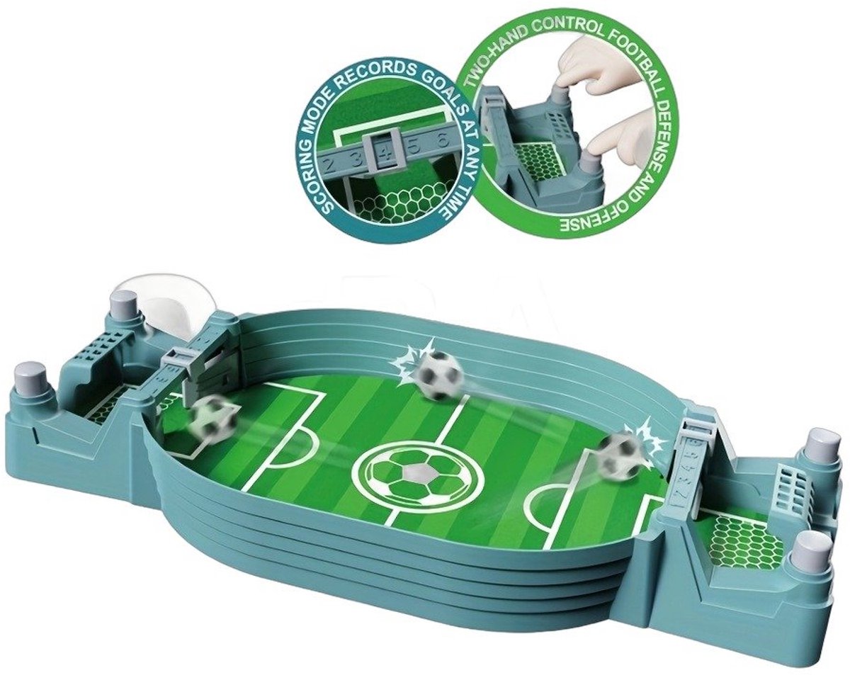 Currero Voetbalspel - Tafelvoetbal - Tafelvoetbalspel - Mini Voetbaltafel - Gezelschapsspel - Binnen en Buiten - Kinderen en Volwassenen - Handicap 3 Doelpunten