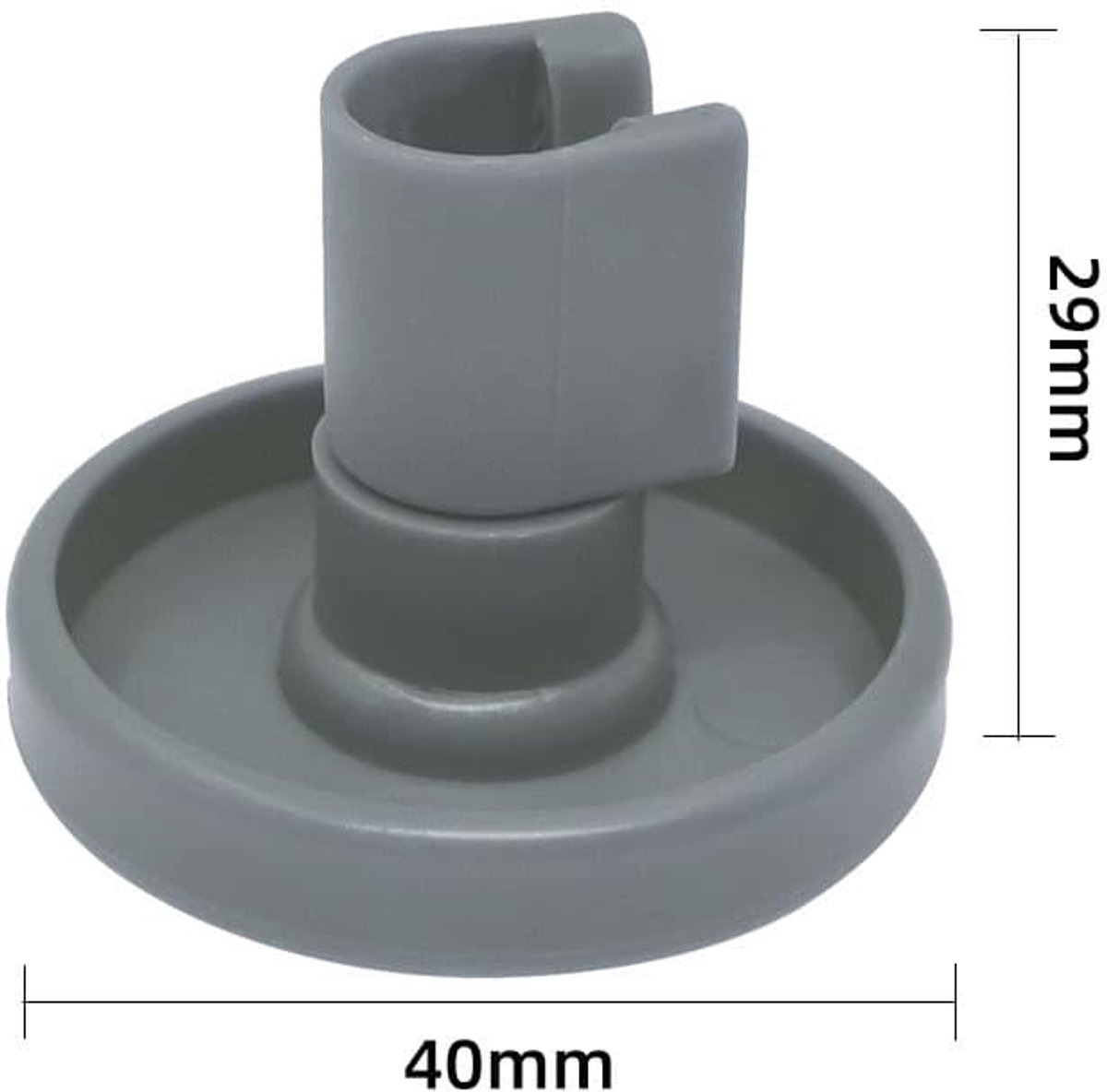 Set van 8 wieltjes Geschikt voor de vaatwassermand, donkergrijs, Geschikt voor AEG, Privileg en Zanussi (40 mm).