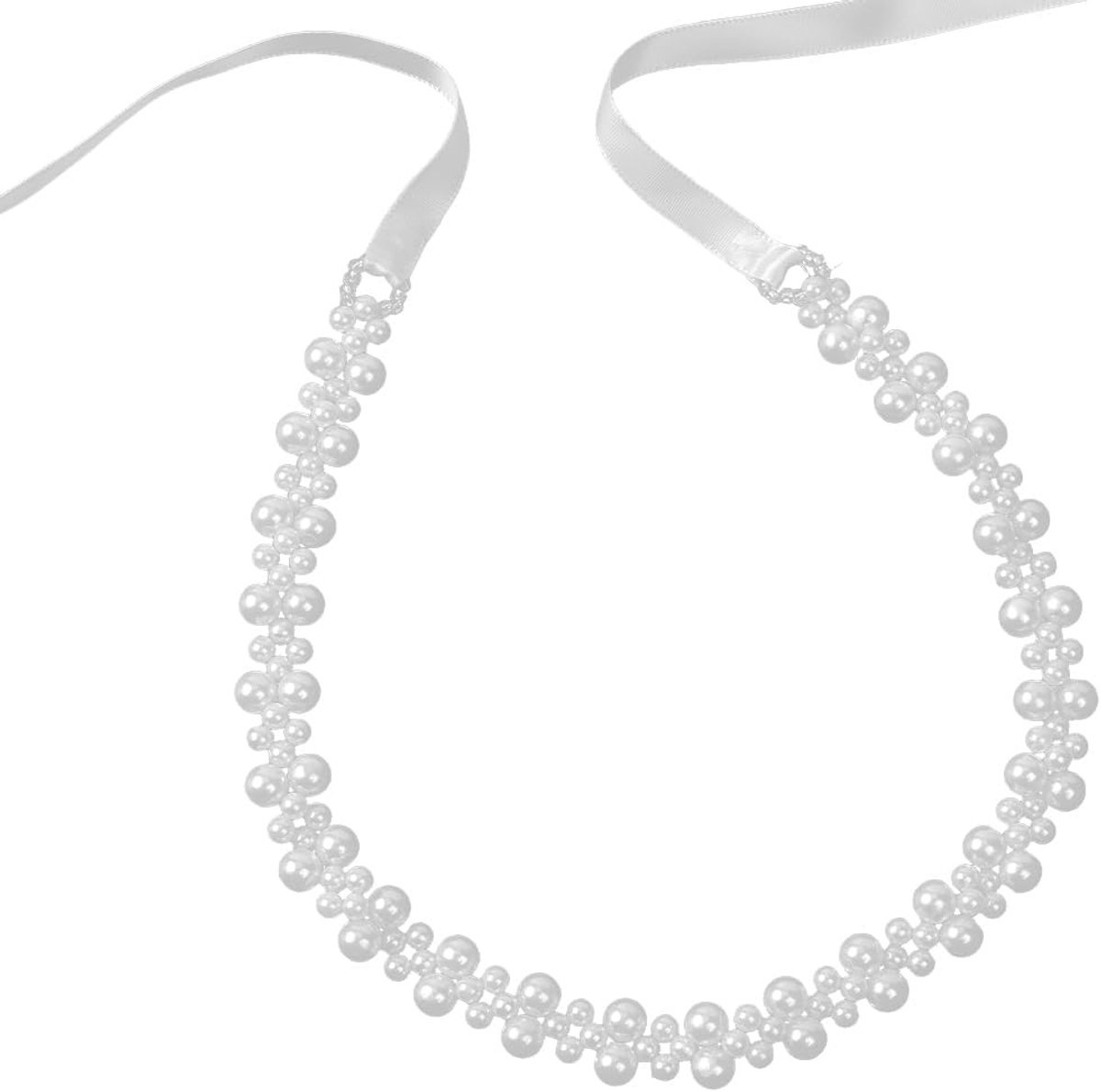 Elegante parel trouwriem met verstelbare band voor bruid en bruidsmeisjes, ideaal voor trouwjurken en formele gelegenheden