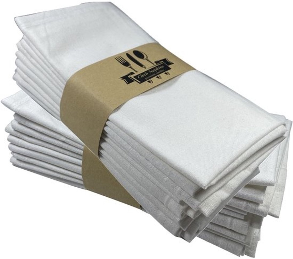 Doek Servetten - Servetdoek Katoen Linnen - Tafeldecoratie Feest - Wasbaar Herbruikbaar - 40x40cm - Wit