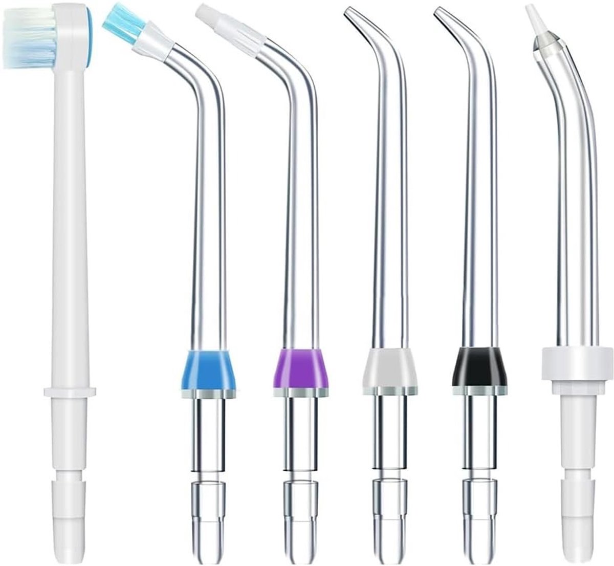 6 Stuks Vervangende Tips voor Waterflosser, Flosser Opzetstukken, Mondhygiëne Accessoires in Diverse Kleuren