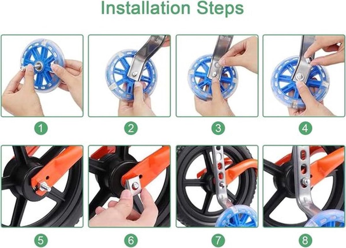 Fiets Oefenwielen Kinderfiets Instelbaar - Universele Stabilisatoren voor 12-20 Inch