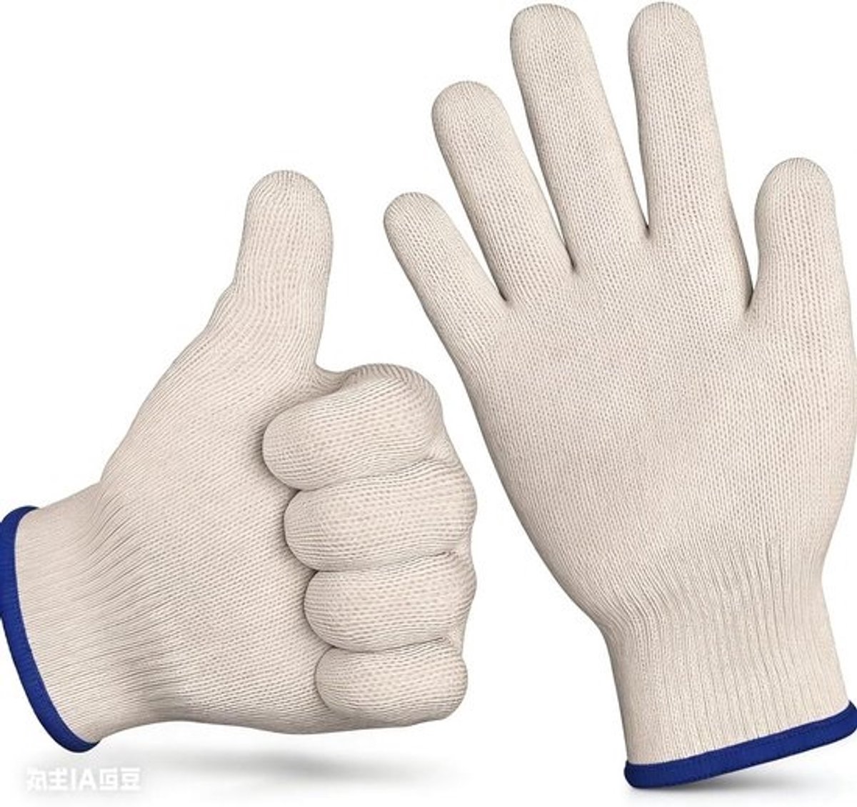 Hittebestendige handschoenen - Ovenwanten koken - Barbecue en oven - Dubbellaags stofontwerp - Universele maat - Wit