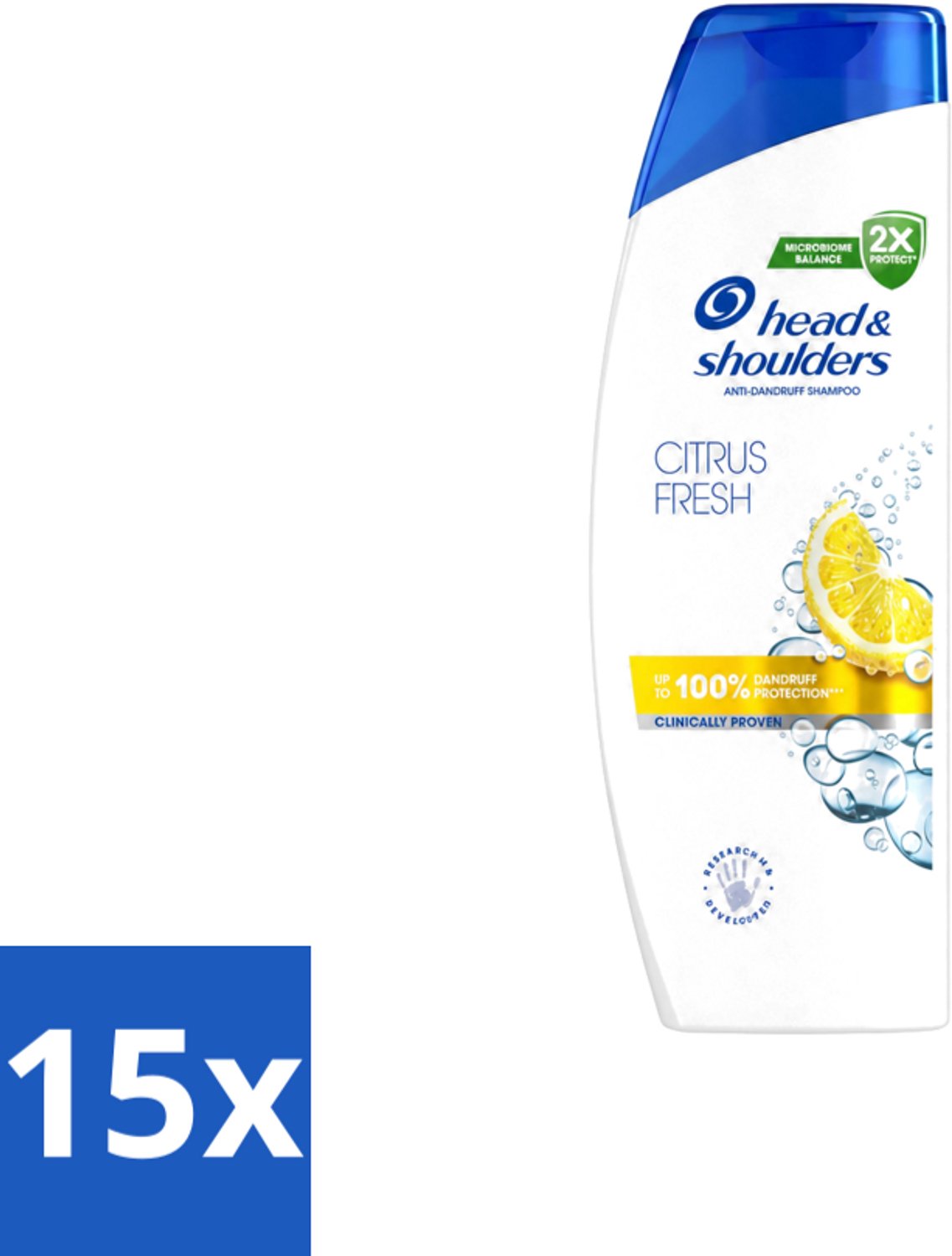 15 x Head & Shoulders - Shampoo - Citrus Fresh - 250ml - Voordeelverpakking - 15 stuks