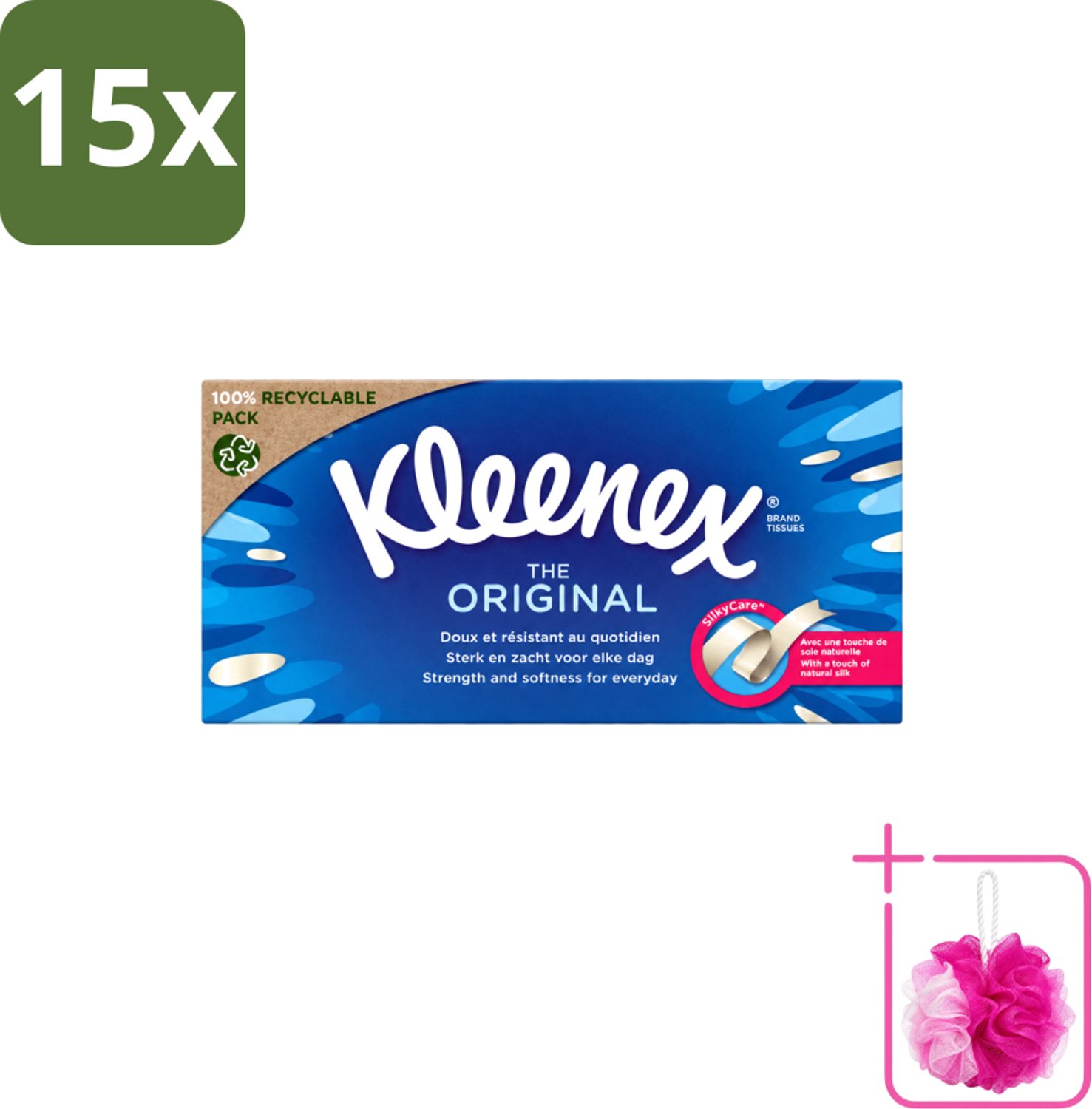 15 x Kleenex - Tissues - The Original - Voor Dagelijks Gebruik - 72 Stuks - Bulkverpakking - Tissue - Douchemop - Neusdoek
