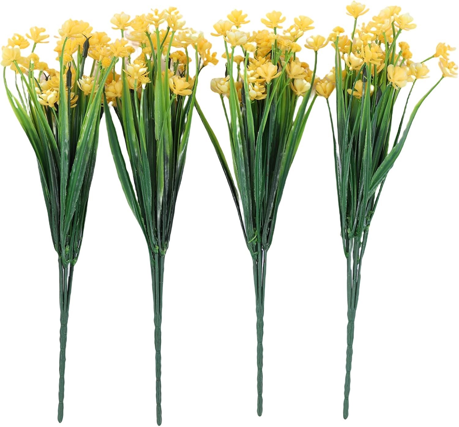 Kunstbloemen als echte bloemen, kunstbloemen, kunstbloemen, orchidee, bruiloft, boeket, hoogwaardige kunstplanten, geel, droogbloemenboeket voor thuis, tuin, eetkamer, hotel