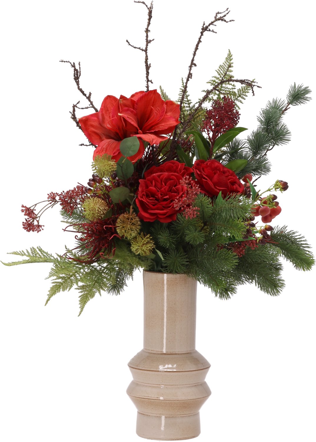 Kunst kerstboeket Noelle Cortina 95cm