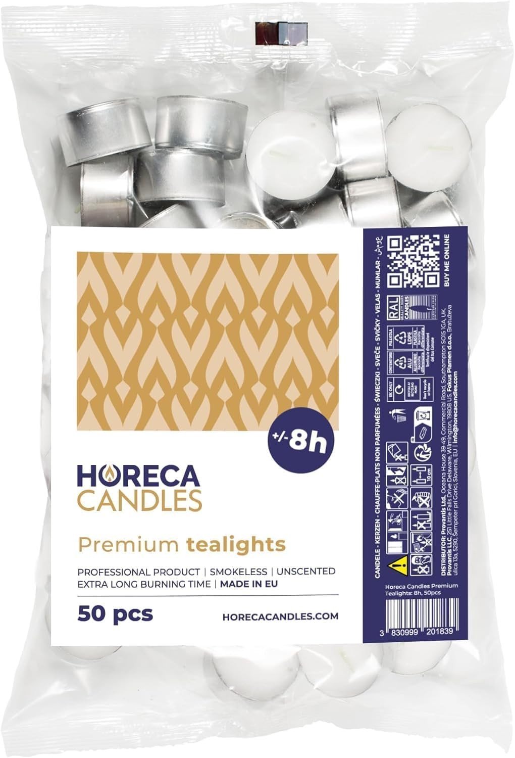 Premium Theelichten Wit - Set van 50 Stuks