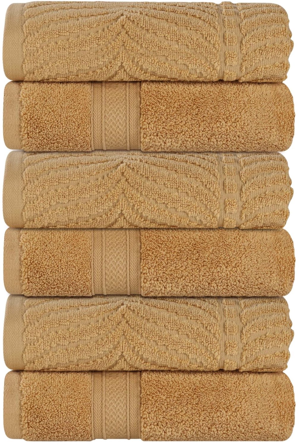 Set van 6 Sneldrogende Chevron Handdoeken, Luxe Katoen