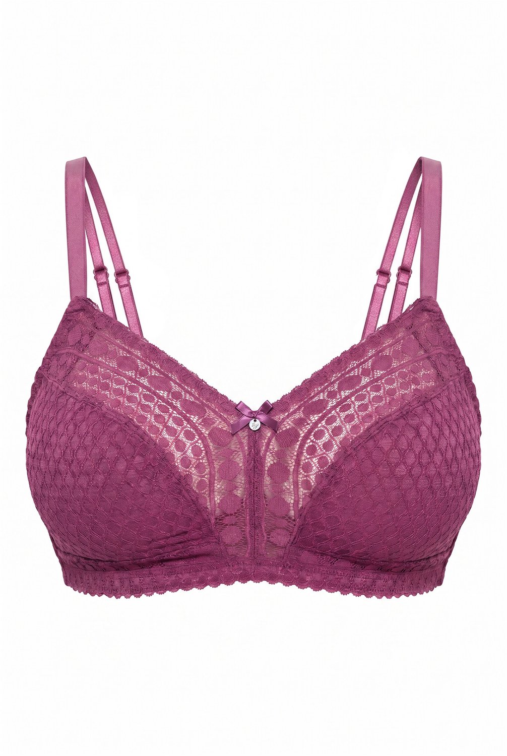 TruYou Dames - TRUYOU bralette zonder beugels zachte cups kant - Grijs magenta