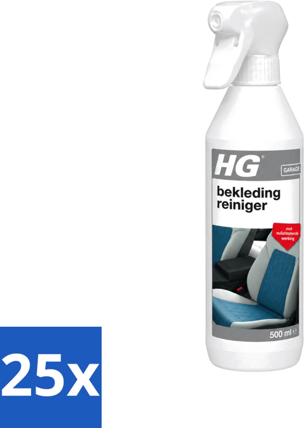 25 x HG - Garage - Bekledingreiniger - Met Vuilafstotende Werking - 500 ml - Voordeelverpakking - 25 stuks