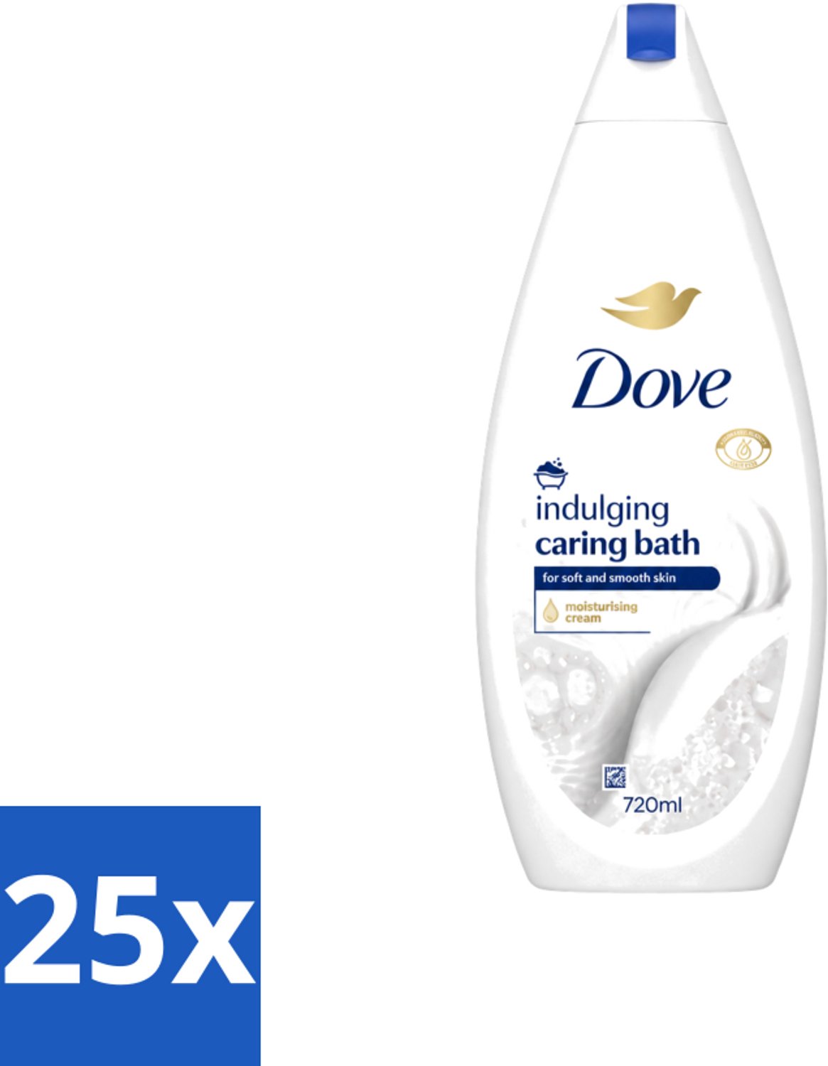 25 x Dove – Badcrème – Indulging Cream – 720 ml - Voordeelverpakking - 25 stuks