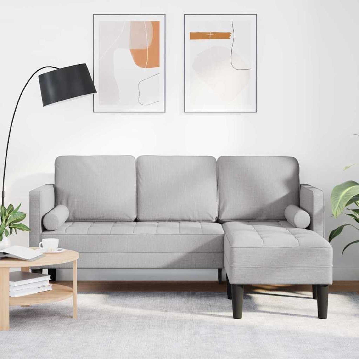 Wolkengrijs, modern en comfortabel, voor woonkamer, met veelzijdig design en robuuste materialen, 173 x 131 x 67 cm, stof