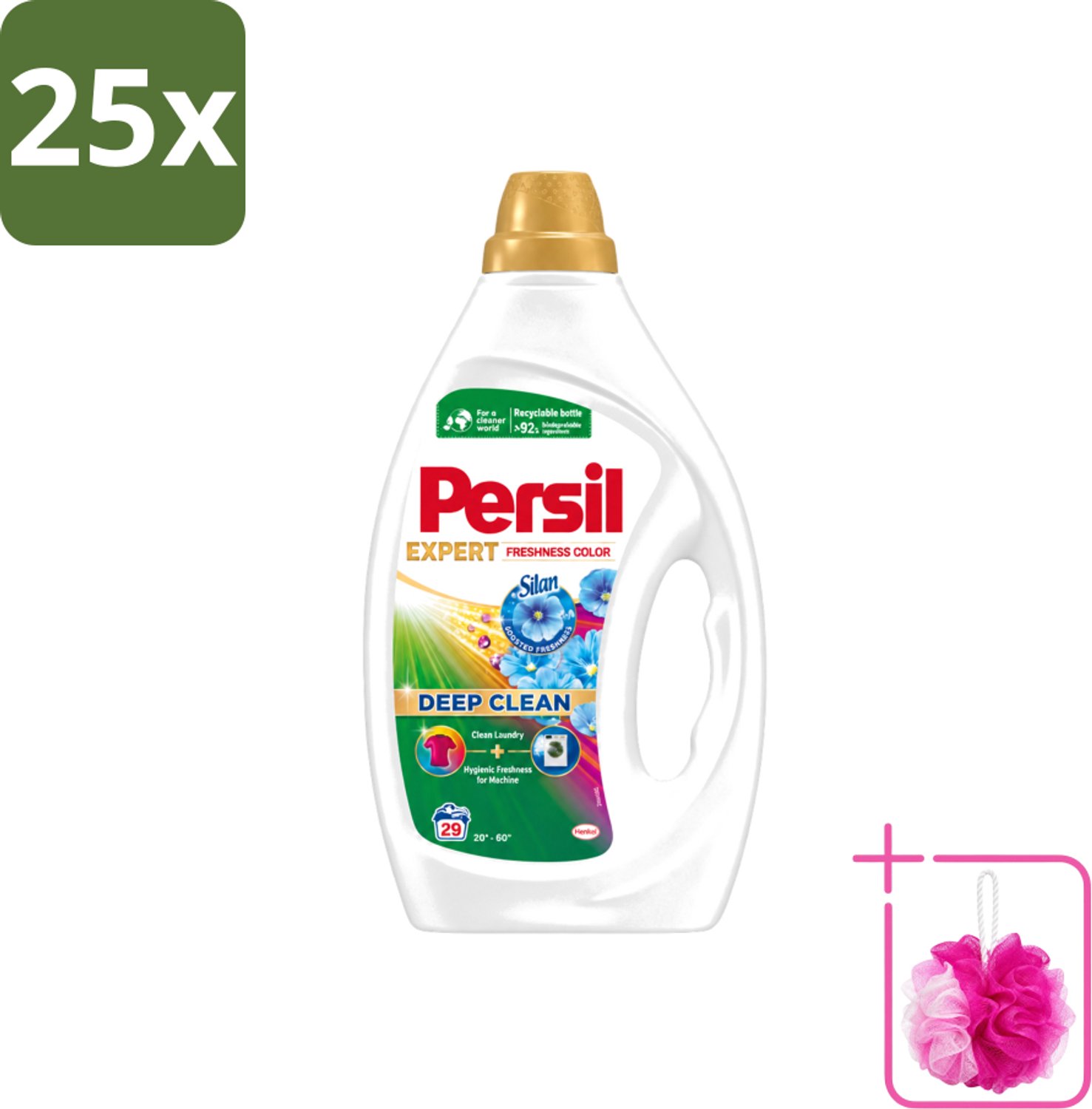 25 x Persil Expert - Vloeibaar wasmiddel - Gekleurde Was - Silan Boosted Freshness - 29 Wasbeurten - Bulkverpakking - Gekleurde was - Douchemop - Vloeibaar wasmiddel