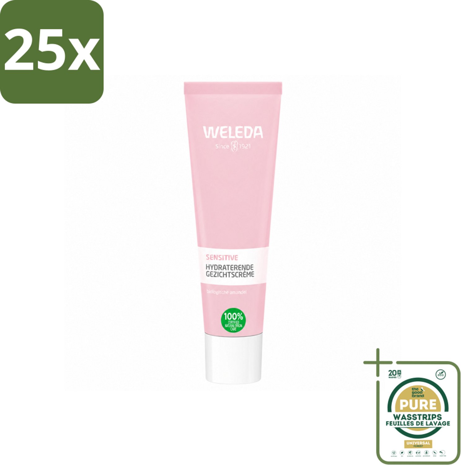 25 x WELEDA - Gezichtscrème Sensitive Hydraterend - Voor gevoelige huid - 30 ml - Wasstrips - Gevoelige Huid - Hydraterende Crème - Amandelolie - Roodheid Verminderen - Dagcrème