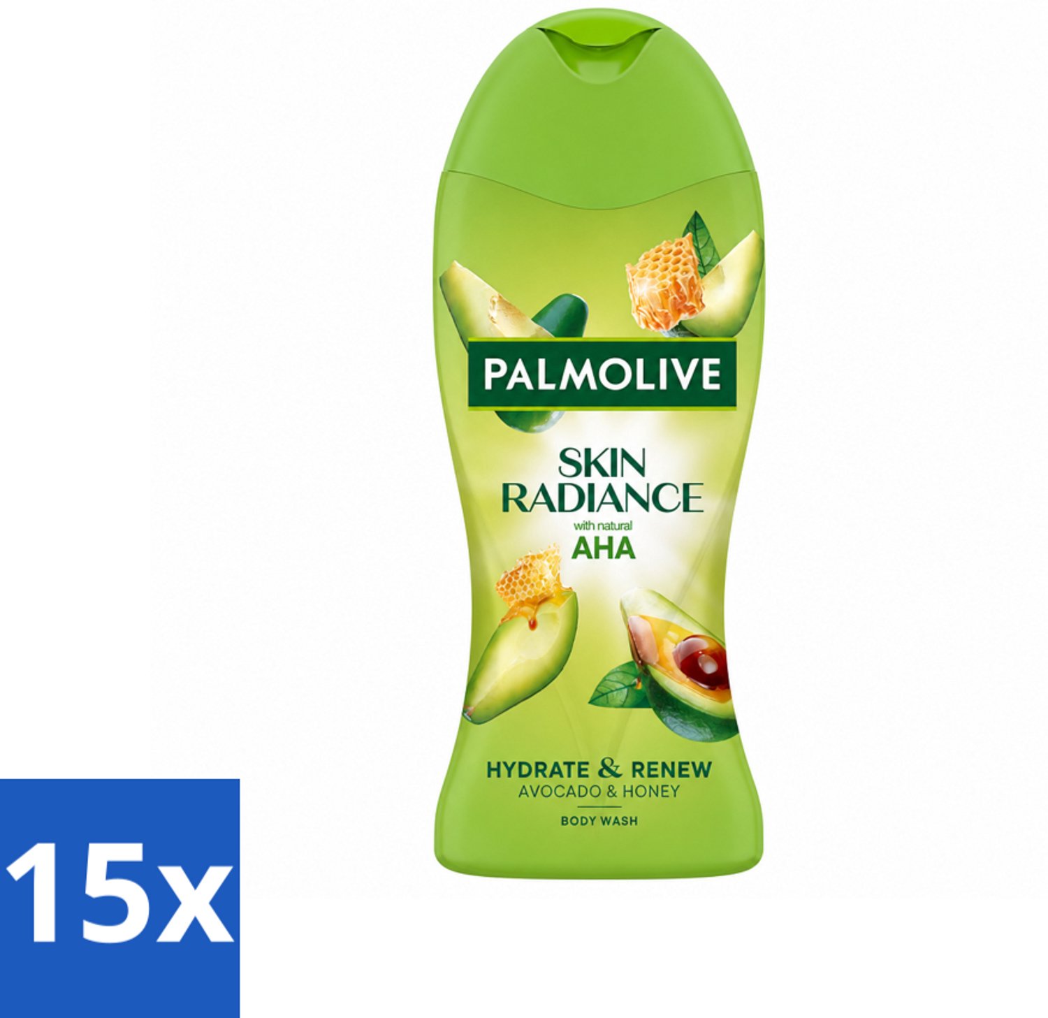 15 x Palmolive – Douchegel – Skin Radiance Avocado Honey – 250 ml - Voordeelverpakking - 15 stuks