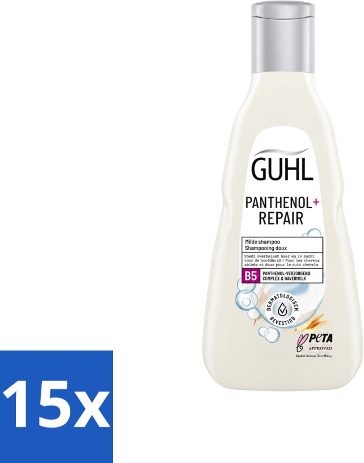 15 x Guhl – Shampoo – Panthenol+ Repair – 250 ml - Voordeelverpakking - 15 stuks
