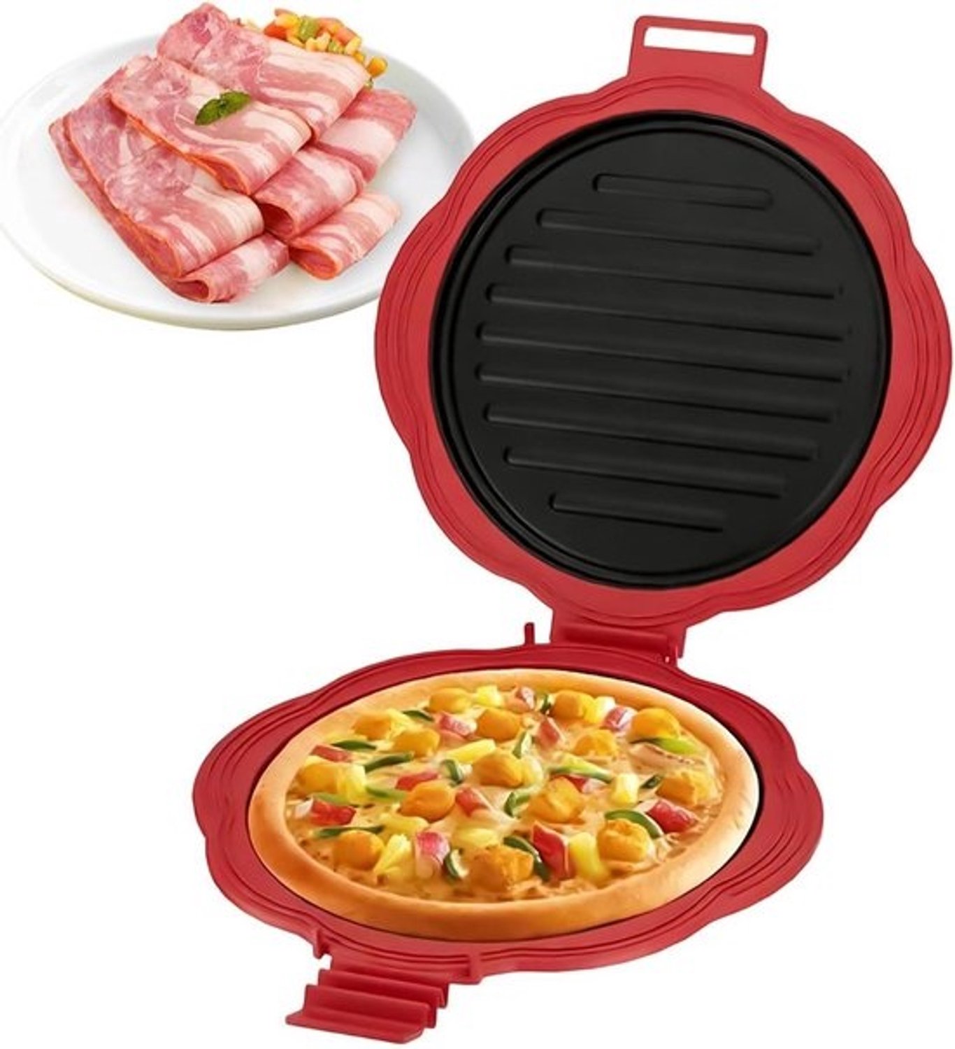 Tosti-ijzer - Sandwichmaker - Snel snacks bereiden - Dubbelzijdig grillen - 27 cm breed - Zwart