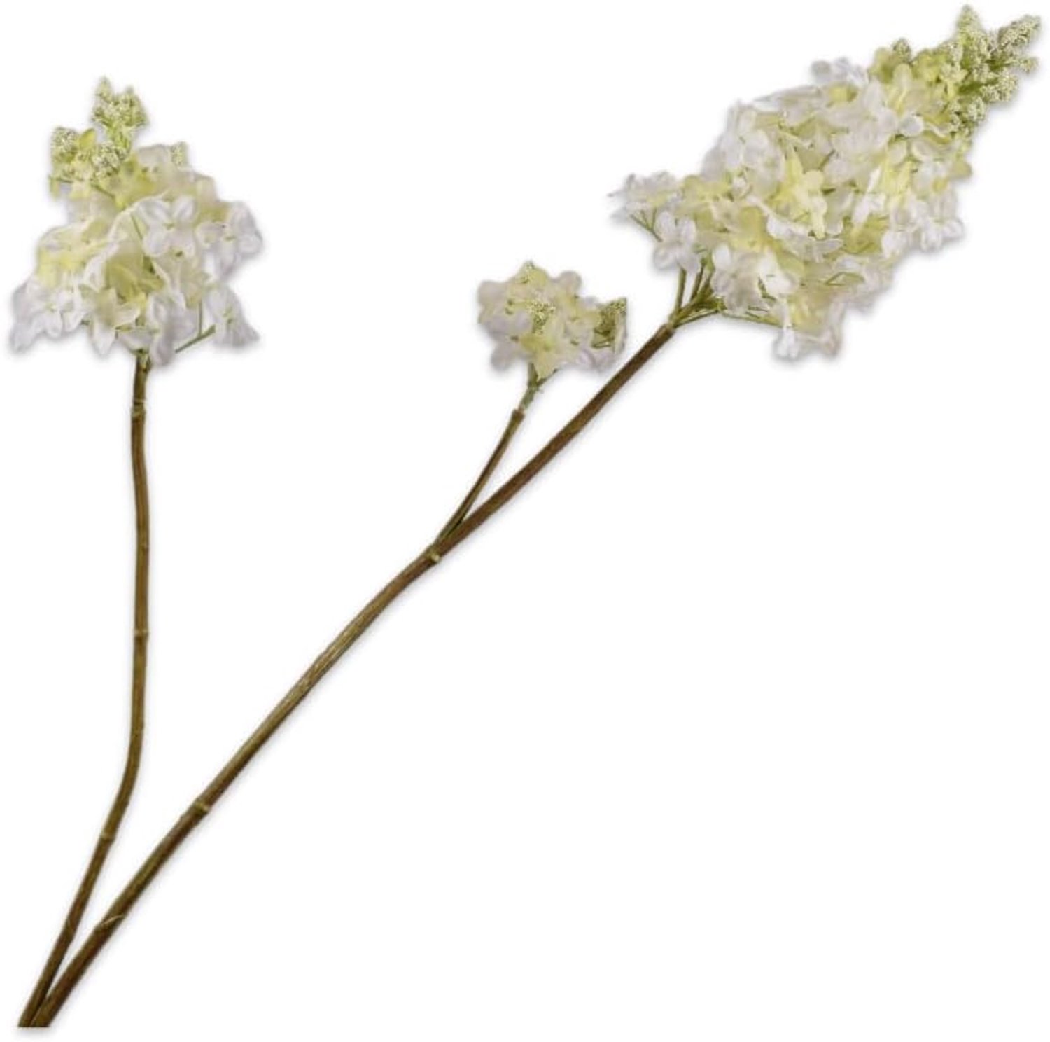 Kunstbloem zijden bloementak, groen-wit, 110 cm