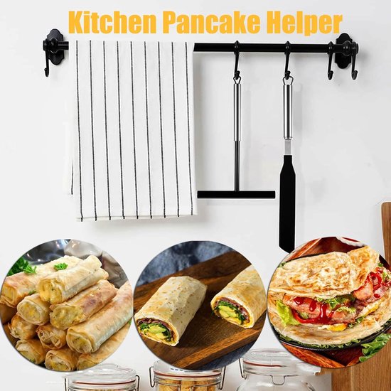 Crêpes-spatel van roestvrij staal, spatel en strooier voor crêpes, pannenkoeken en spatelkit, professionele pannenkoekenspatel, stendi, voor galetten en pannenkoeken — afbeelding 4