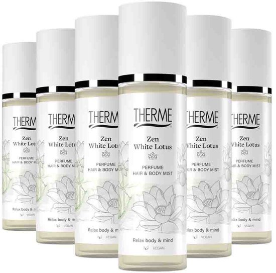 Therme - Zen White Lotus Perfume Hair & Body Mist - 6 x 200 ml - Voordeelverpakking