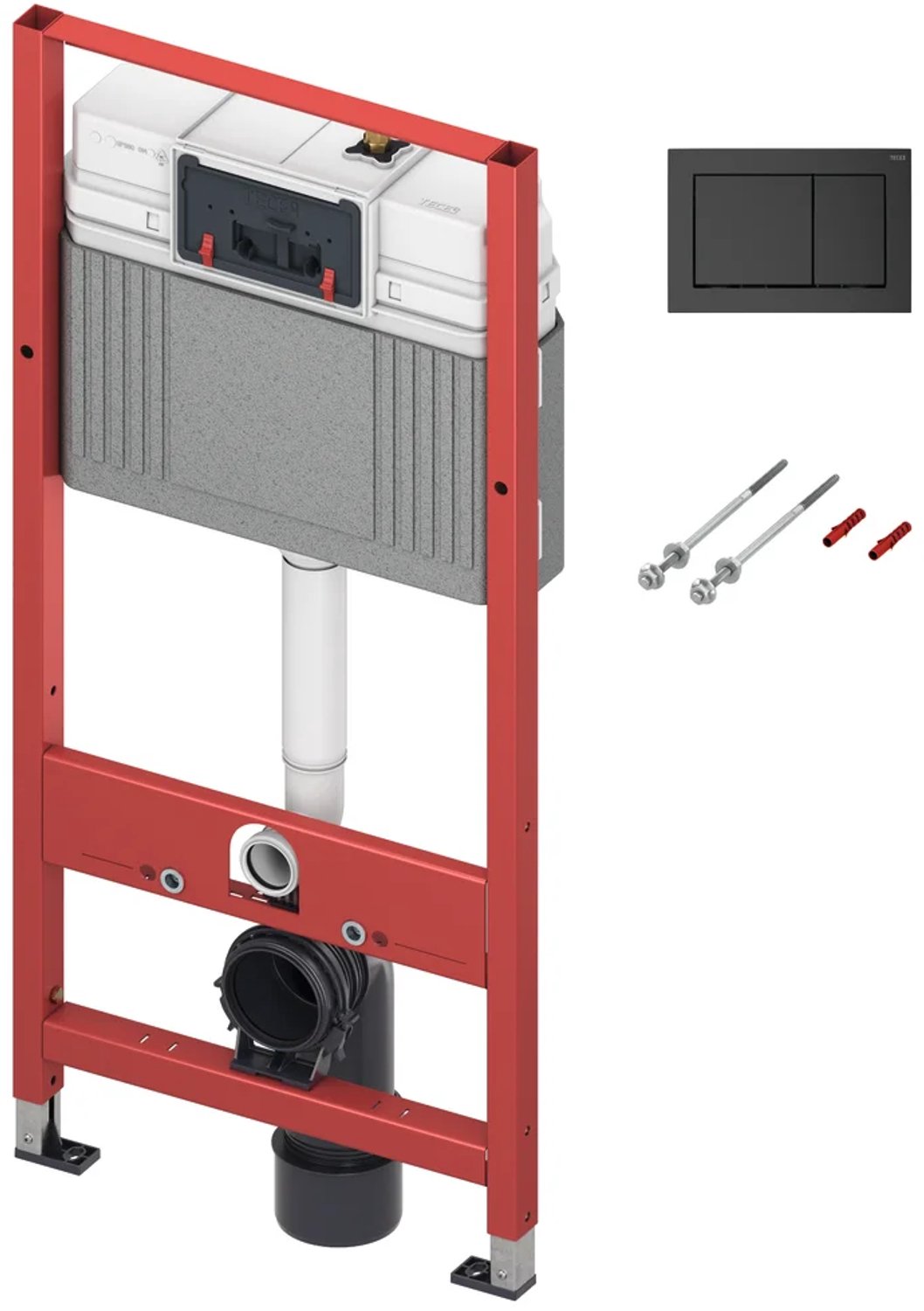 TECEbase wc-module met Base-inbouwreservoir, inclusief wc-bedieningsplaat TECEbase in mat zwart, bouwhoogte 1120 mm, 9400415