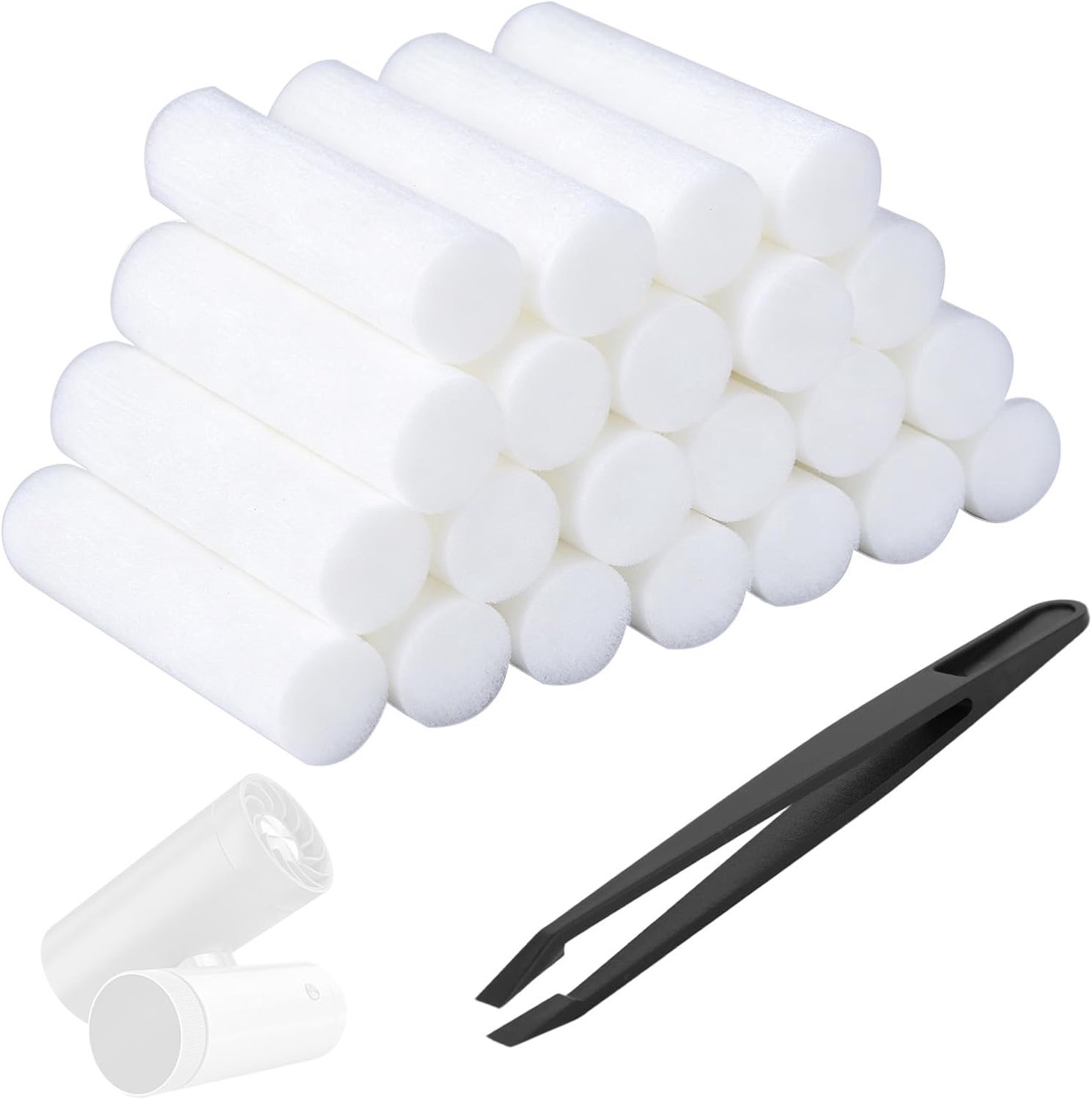 Katoenen Wicks 3x0,8cm - 50 Stuks met Pincet - Vervangend voor Shark ChillPill Mist - Vemera