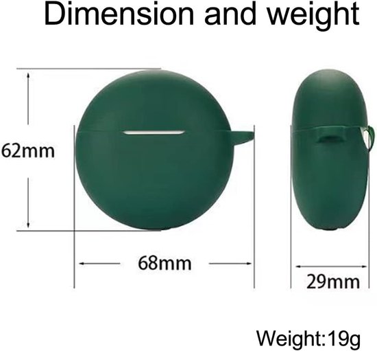 Hoes compatibel met Oppo Enco Buds2, [ondersteunt draadloos opladen] [stootvaste beschermhoes] mooie 3D-cartoon-zwart-groen — afbeelding 3