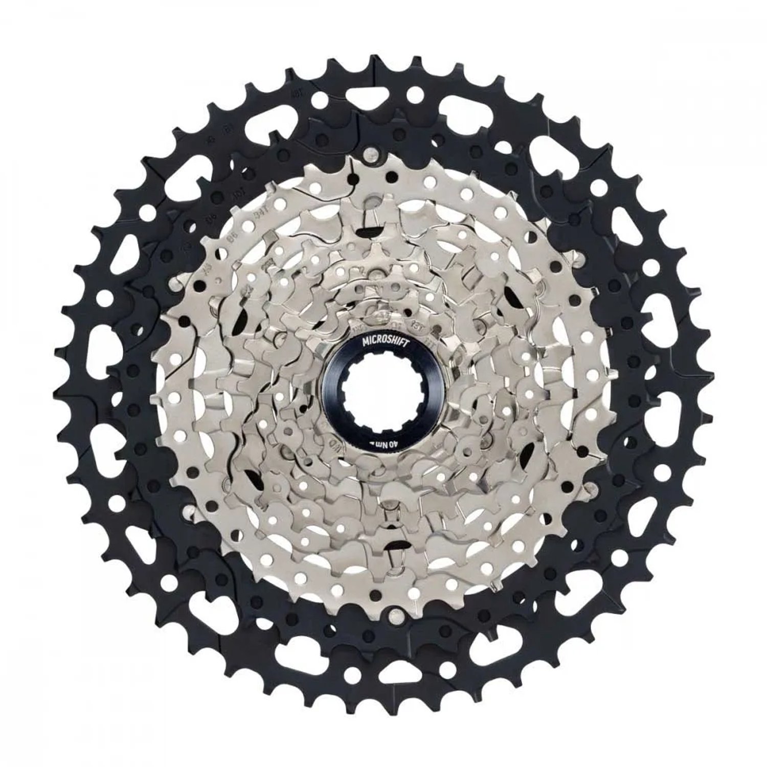 Microshift Advent Mx Black E-series Shimano Hg Fietscassette Zilver 10s / 11-48t