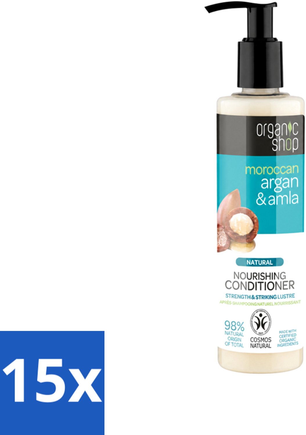 15 x Organic Shop - Conditioner Argan & Amla - Hydraterend en Verzorgend - 280 ml - Voordeelverpakking - 15 stuks