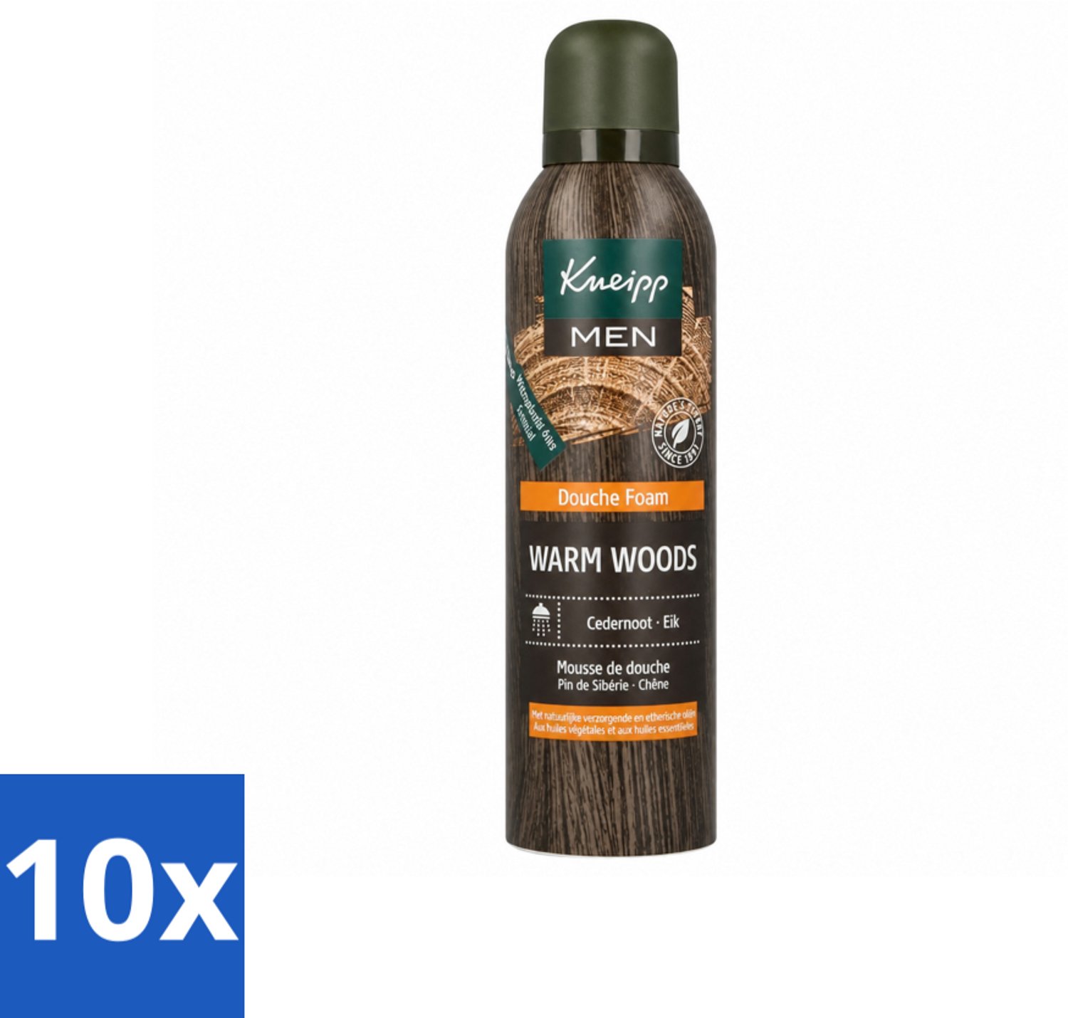 10 x Kneipp - Douche schuim - Men - Warm Woods - Warme houtgeur - 200 ml - Voordeelverpakking - 10 stuks