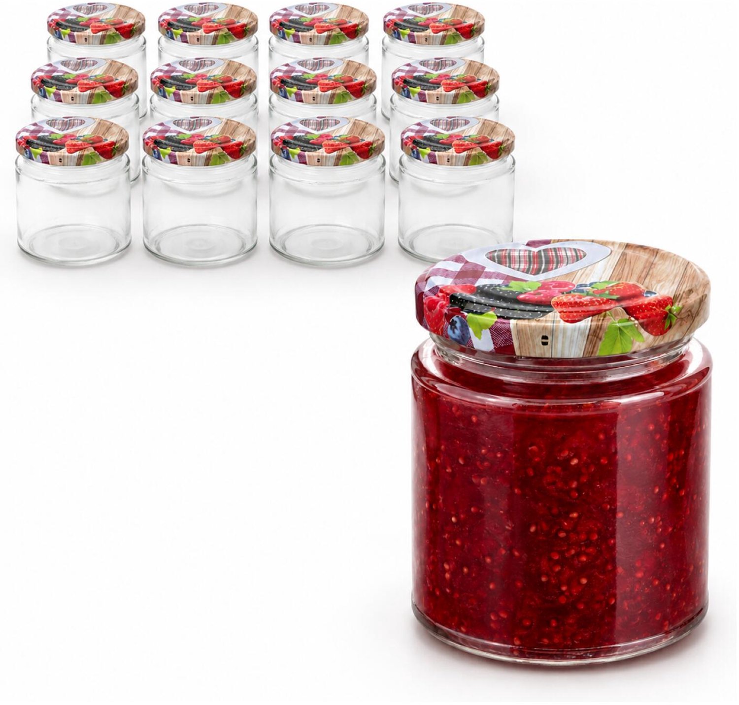 Alessandro Weckpotten / inmaakpotten Grandmas - 12x stuks - transparant - 250 ml - met draaideksel - glas - lege potjes - voedsel bewaren