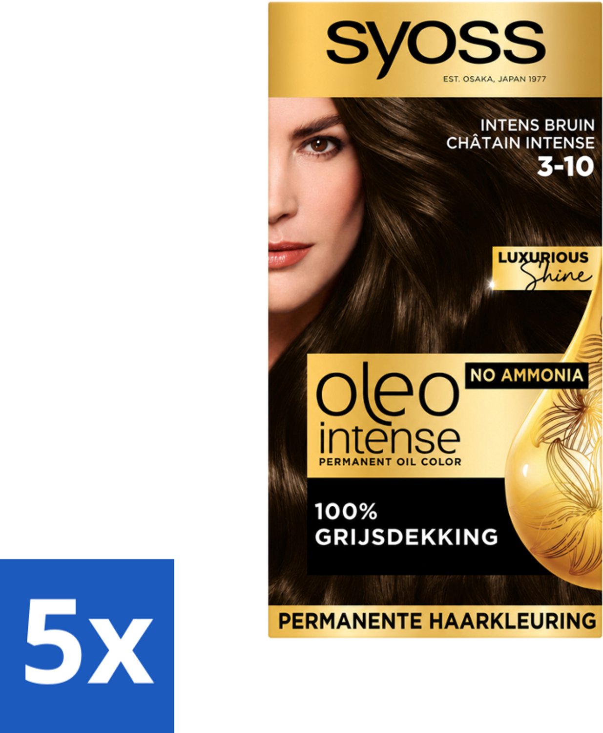 Syoss Oleo Intense - Haarverf - 3-10 - Intens Bruin - 115ml x 5