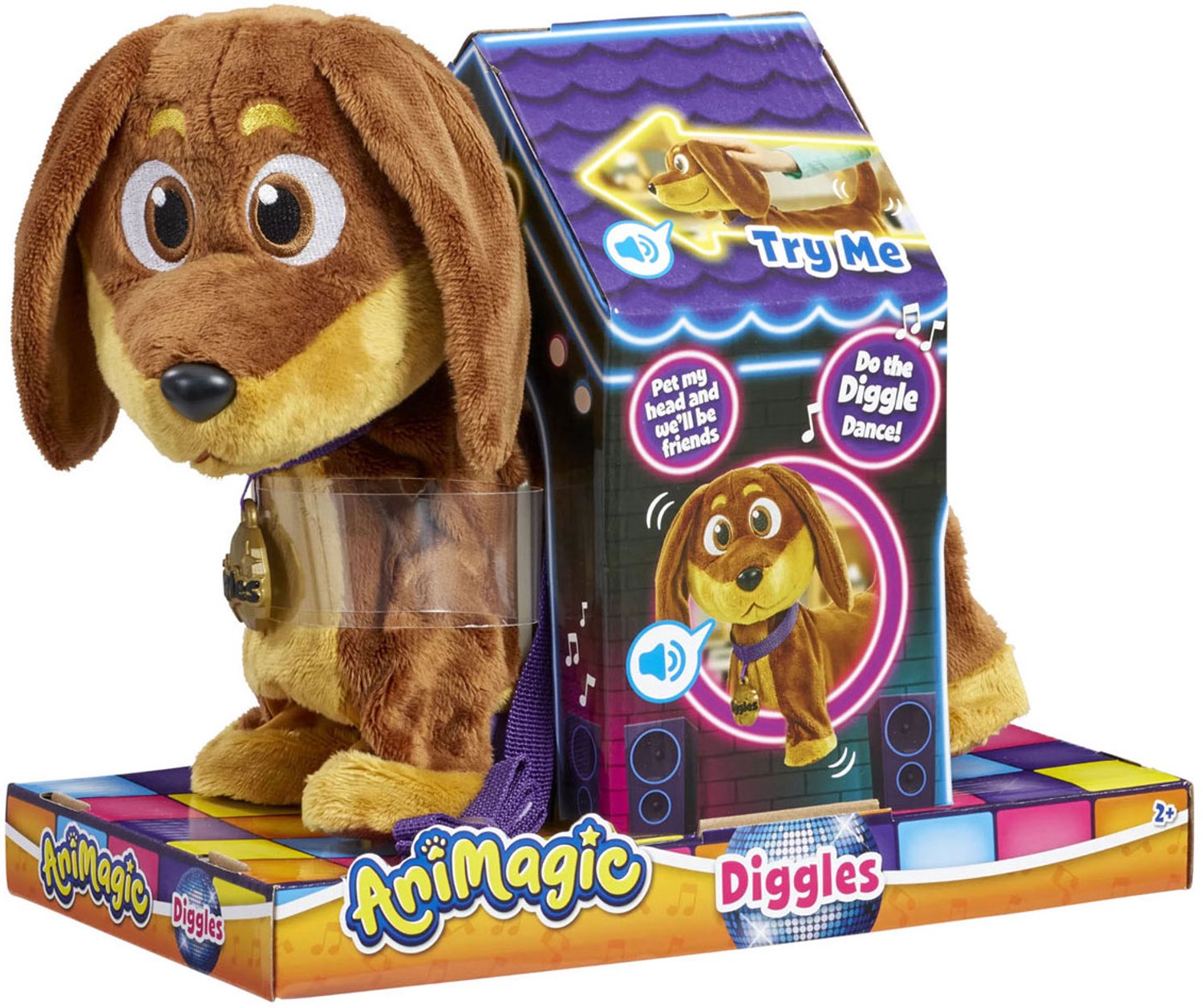 Animagic Diggles Hond Interactieve Knuffel