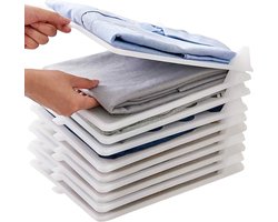 Set van 10 T-Shirt Organisers voor Kledingkast - Stapelbare Oplossing voor Efficiënte Opberging en Ruimtebesparing