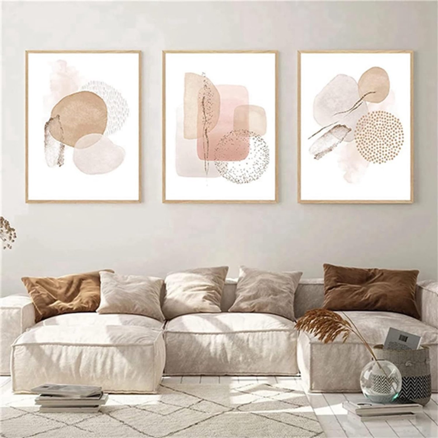 Set van 3 Boheemse posters, esthetische planten, foto's, moderne abstracte kunst, wandafbeeldingen, Boheemse decoratieve foto's, zonder lijst, poster 02,50 x 70 cm x 3 stuks