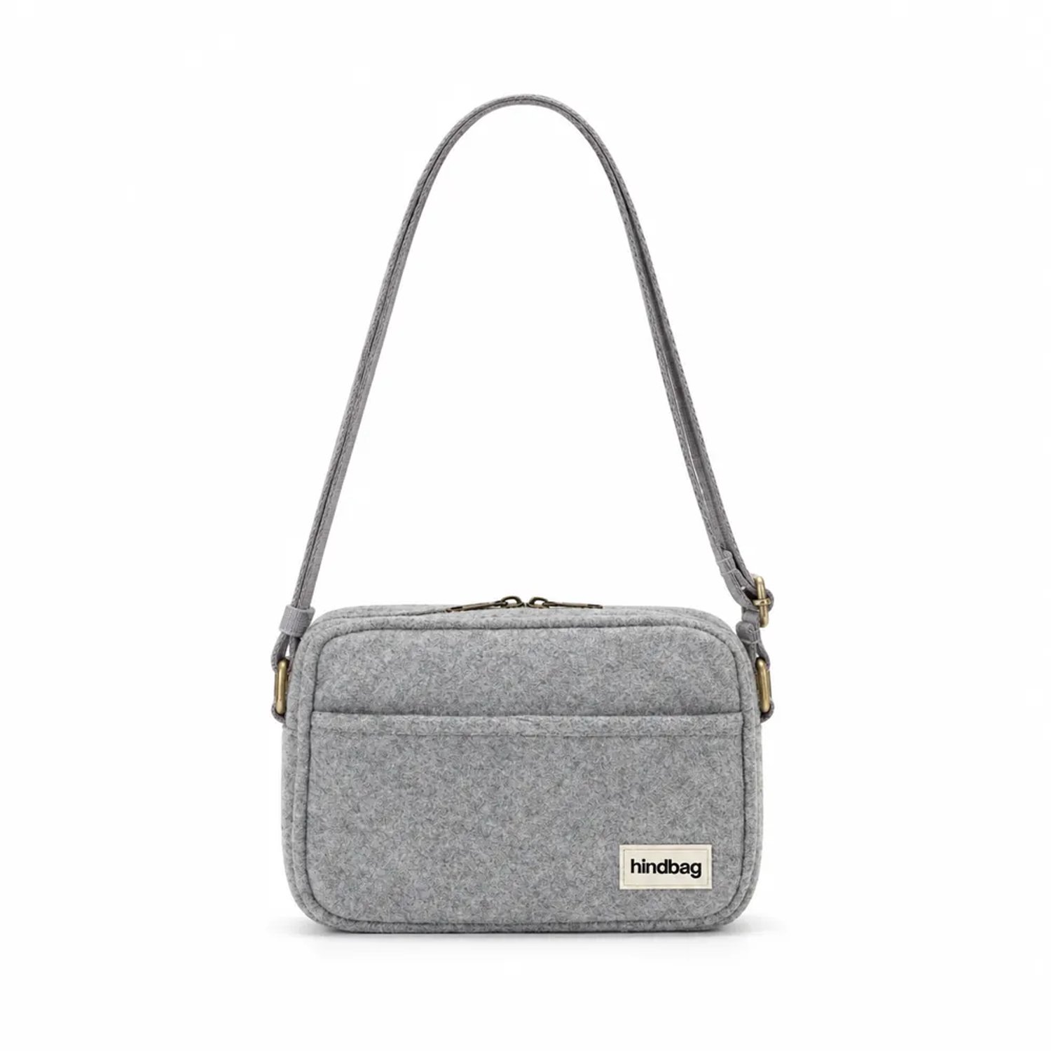 Hindbag schoudertas Nino wol-look grijs
