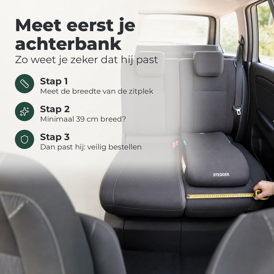 Zitverhoger auto - Kinderzitje auto - Stoelverhoger kind - Zwart - 39x31x15 cm - 2 stuks - STEGGER — afbeelding 5