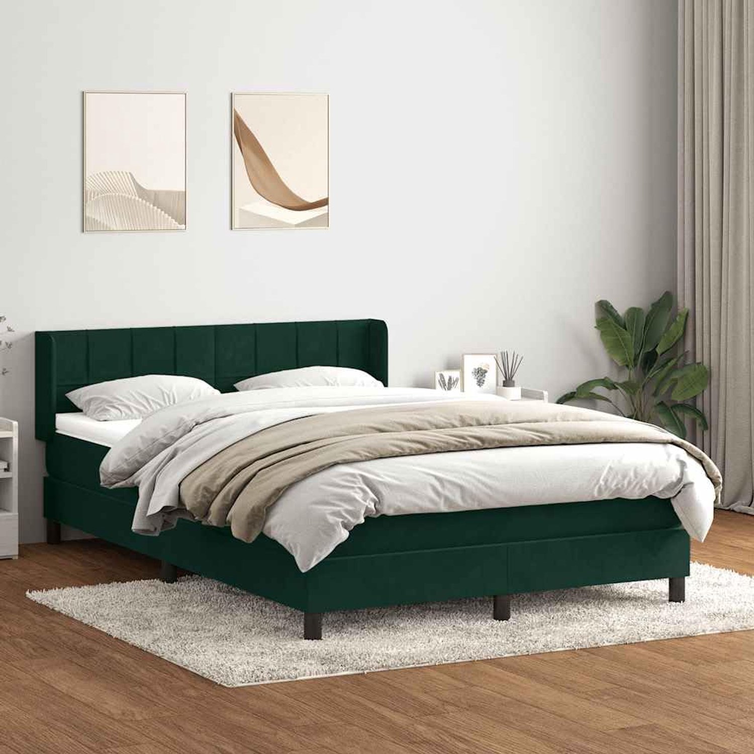 Boxspringbed pocketvering donkergroen 160x220 cm