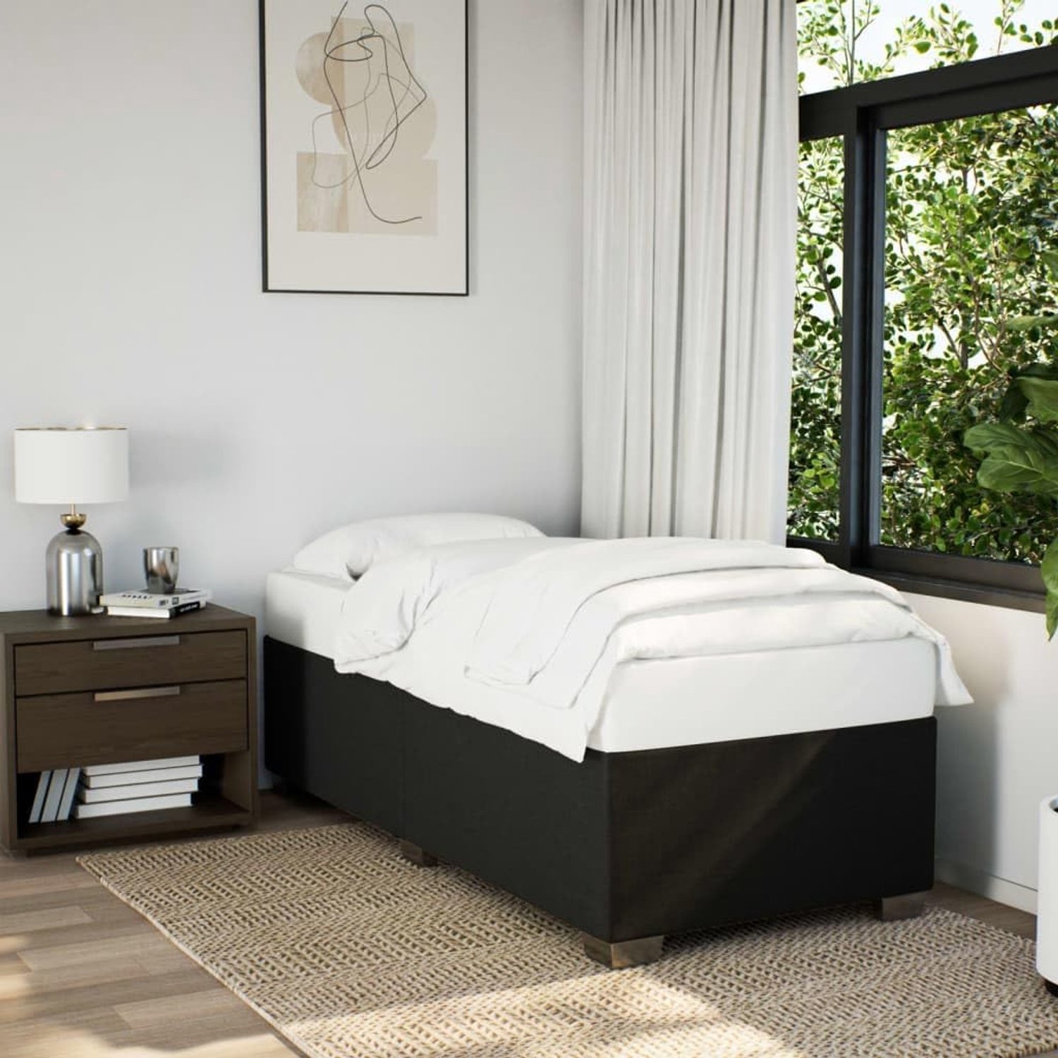 Bedframe met lattenbodem zwart 80x200 cm