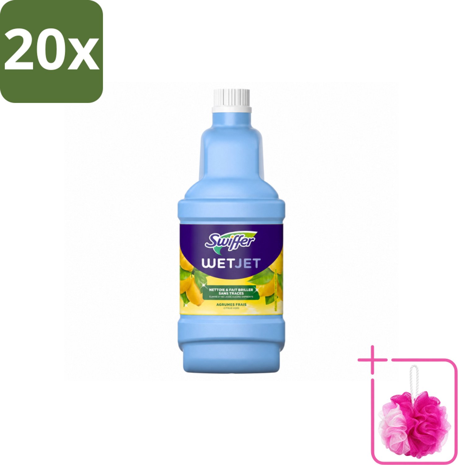 20 x Swiffer - WetJet Reinigingsmiddel – Dweilsysteem Navulling – Alles-in-één – 1,25 L - Bulkverpakking - Vloerreiniging - Douchemop - Vet en vlekken verwijderen