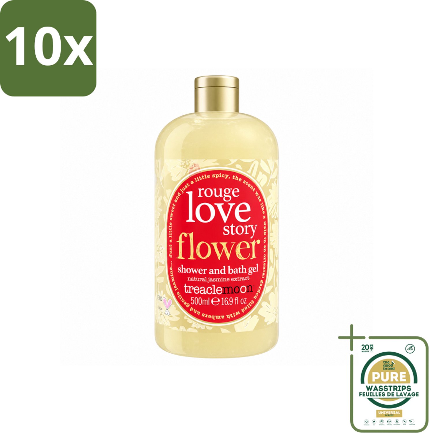 10 x Treaclemoon – Bad- & Douchegel – Rouge Love Story – 500 ml - Wasstrips - Bad En Douchegel - Bad En Douche - Badgele - Douchegel - Gember