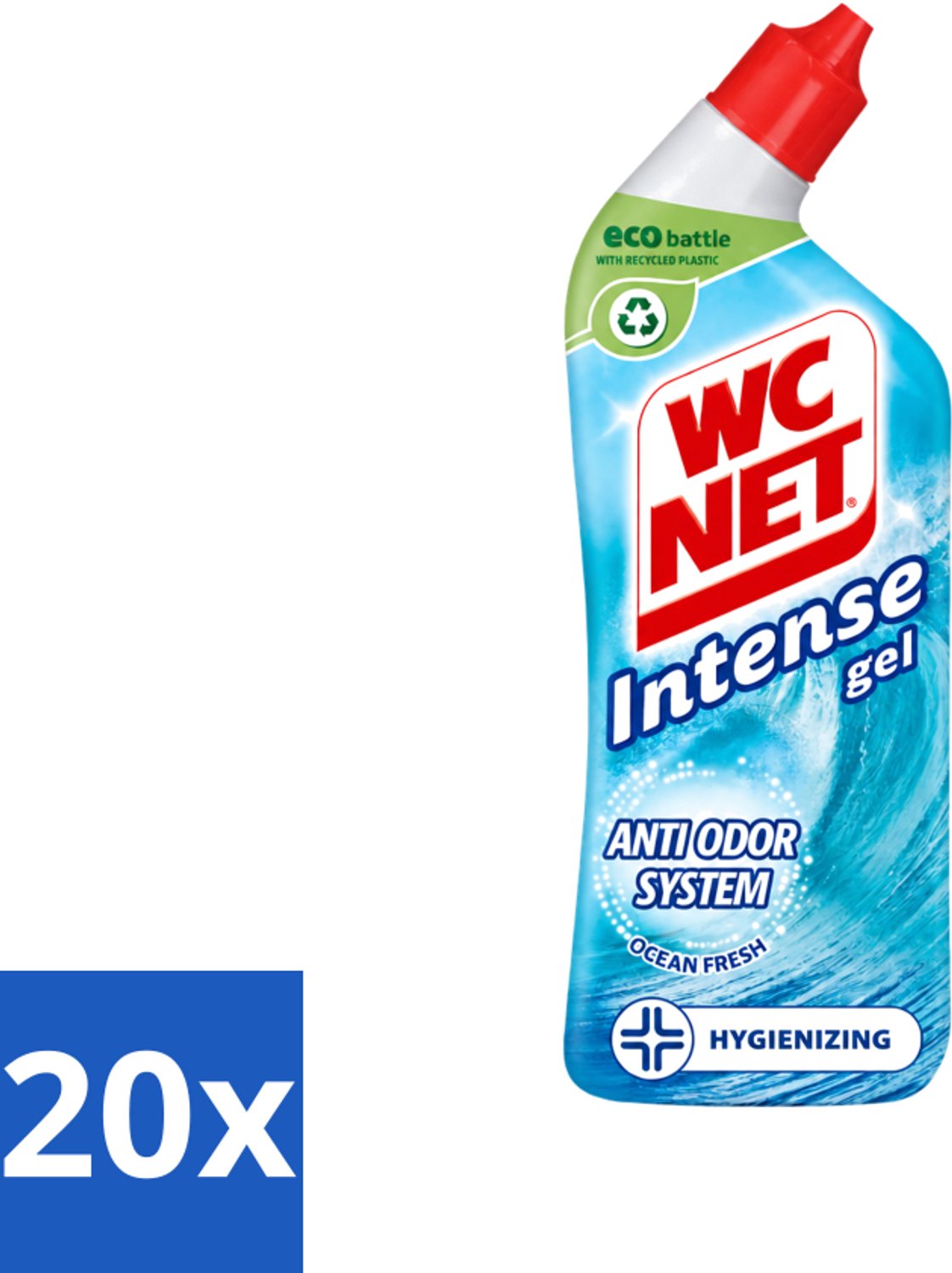 20 x WC Net - Toiletreiniger - Gel - Ocean Fresh - Verwijderd Geuren - 750 ml - Voordeelverpakking - 20 stuks