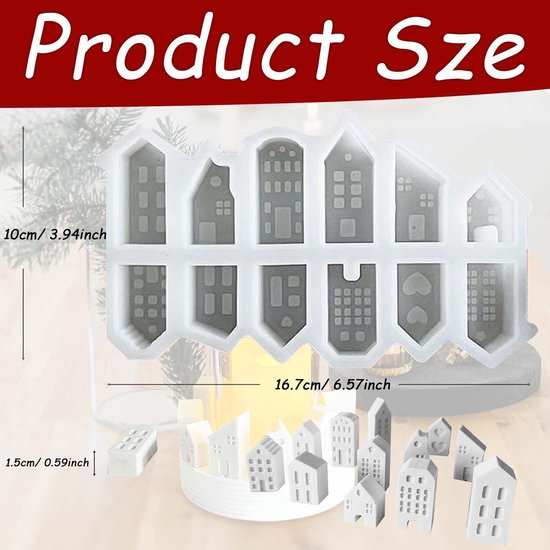 12 Stuks Mini Siliconen Gietvormen voor Huis, Doe-het-zelf Siliconen voor Sojawas, Kaarsen, Zeep, Handwerk en Kerstdecoratie — afbeelding 3