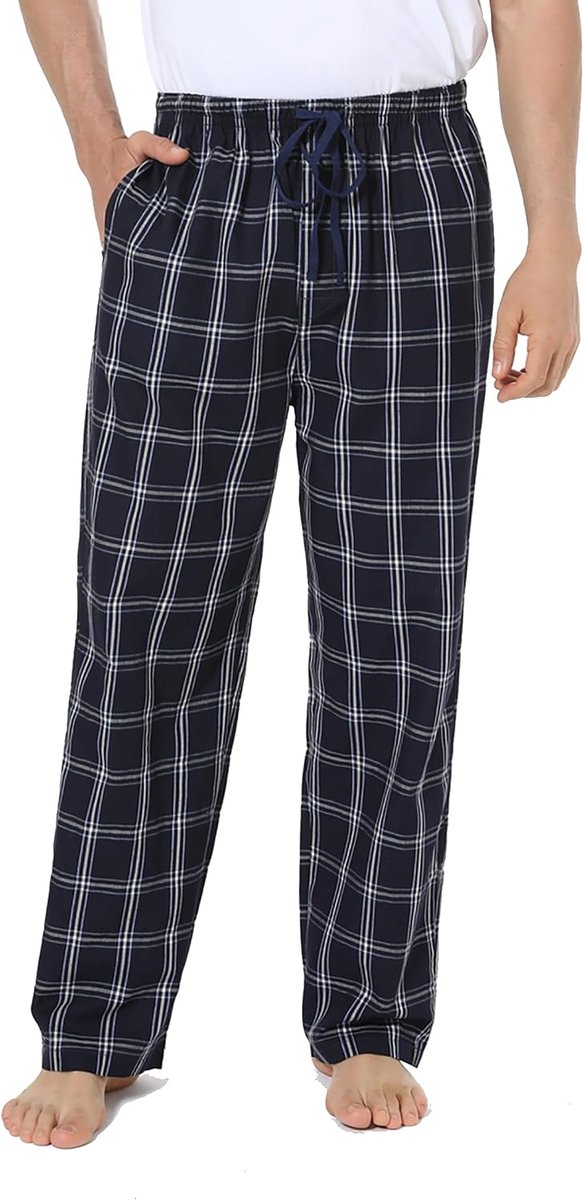 100% katoen pyjamabroek geweven geruit slaapbroek loungewear pyjama broek met zakken