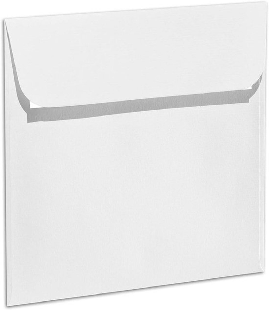 Vierkante Enveloppen - Bloemenwit Envelop - Persoonlijke Post - Egoutteur Ribbels - 16 x 16 cm - Wit