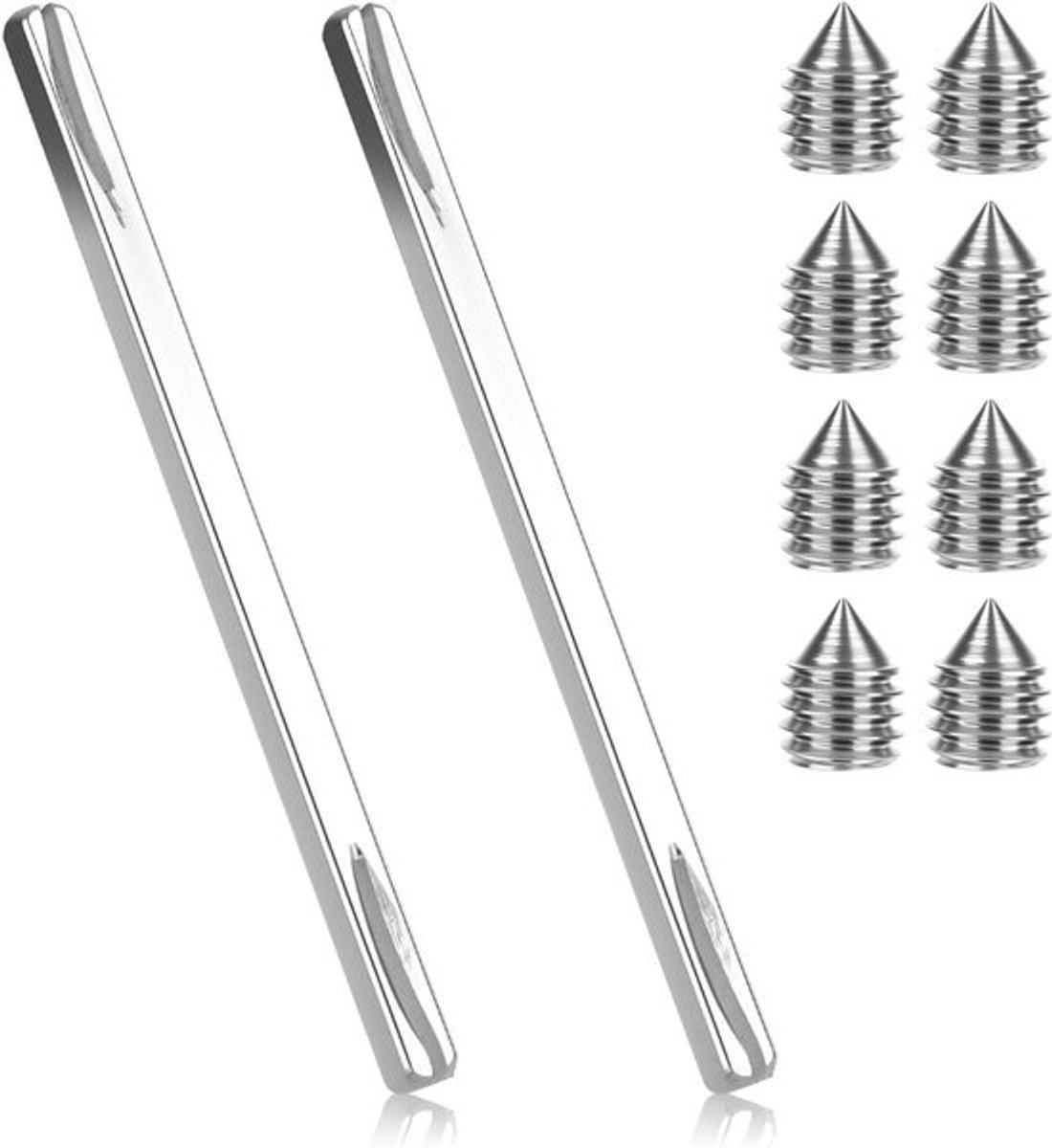 Vierkante Stift - Bevestigingsstift Deurgreep - Deuren Monteren - Massief IJzeren Constructie - 8 mm x 150 mm - Zilver