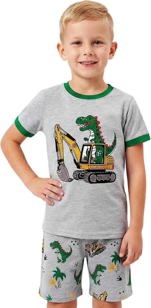 mouwen pyjama voor meisjes jongens - Zacht katoen Eenhoorn Voetbal Pyjama Set - Ademend T-shirt en korte broek Tweedelig Nachtkleding Kinderen Loungewear Alledaags voor Leeftijd 2-8